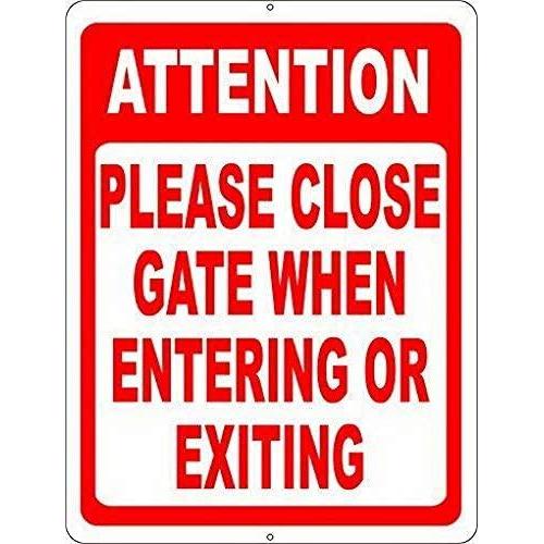 โลหะ Wall Art Uptell ความสนใจโปรดปิดประตูเมื่อ Entering & Exiting ป้ายเตือนโลหะ Home Yard ป้ายความปล
