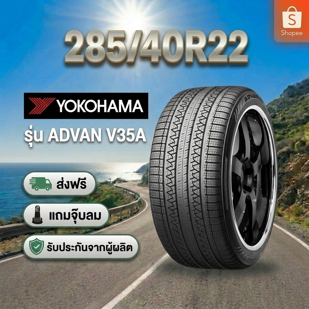 285/40R22 YOKOHAMA ADVAN V35A ยางใหม่ 1 เส้น ปี 2026