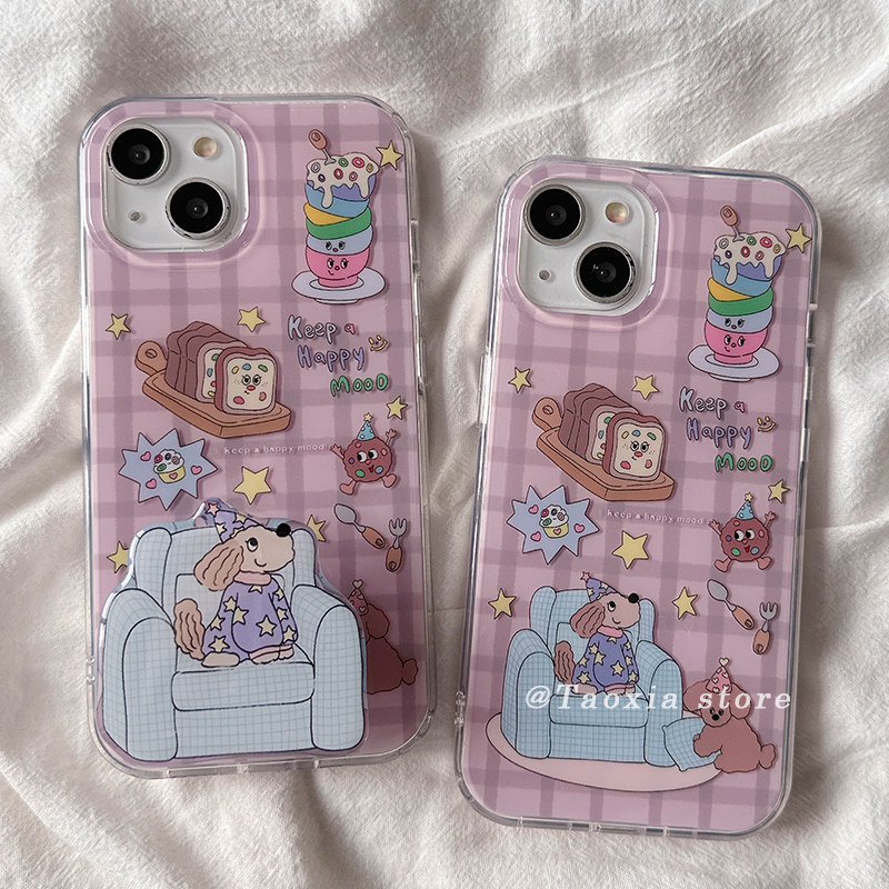 Star Dog Girl Checkered Casing Hp Redmi Note 15 Pro + 5G 13 4G 12 Pro Plus Note 11S 9S 10S 8 9 10 Pr