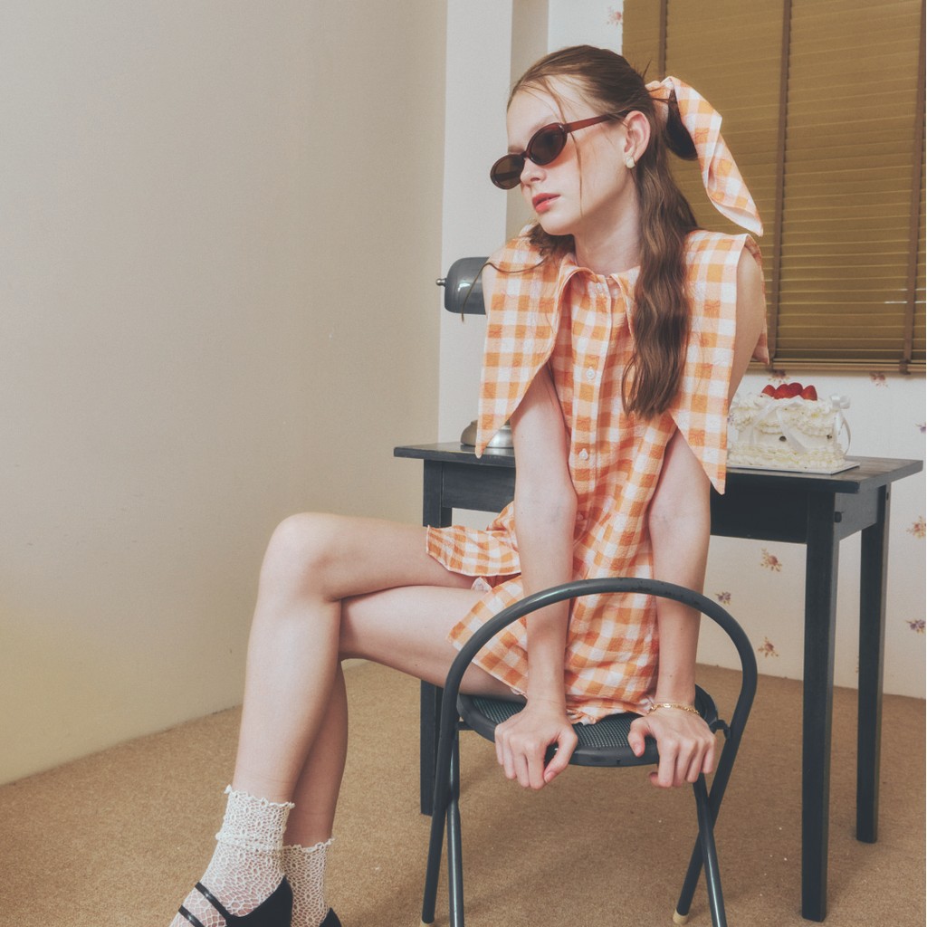lookbookpetite jam top (adult) orange ribbon