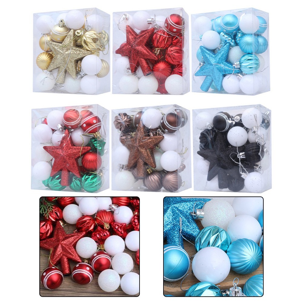 JAKO HOT31Pcs Christmas Ball Tree Ornament Set แขวนเครื่องประดับ Ball Plastic Tree