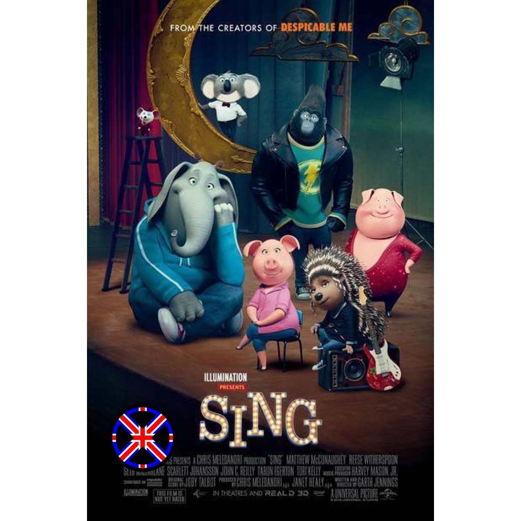 DVD การ์ตูน หนังไทยเสียง Sing (2016) ร้องจริง เสียงจริง