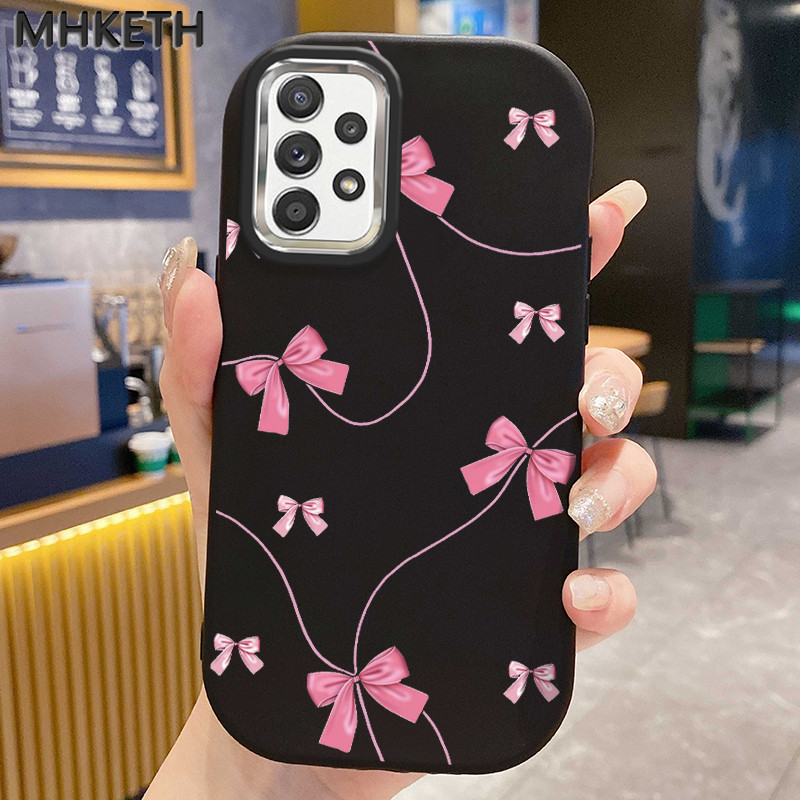 MHKETH เคสสำหรับ Samsung A23 4G A23 5G A13 4G เคสโทรศัพท์มือถือสำหรับผู้หญิงลายโบว์สั่งทำพิเศษ