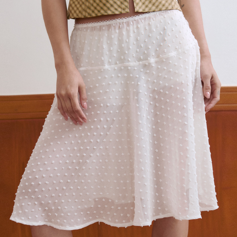 Girlfriend Comfort - Carrie Mesh Skirt - กระโปรงลายจุดผ้าซีทรู (มีซับในแยกเลเยอร์ได้)