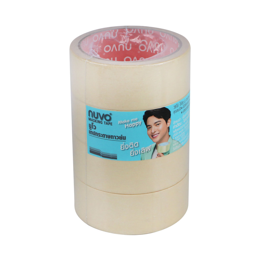 เทปกาวย่น NUVO รุ่น 777 ขนาด 36 มม. x 20 หลา (4 ม้วน) สีขาว