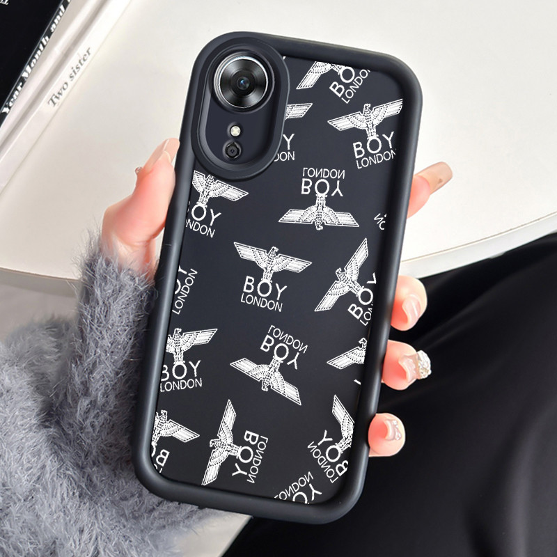 เคสสำหรับ OPPO A17 A17K เคสโทรศัพท์แบรนด์อินเทรนด์สามสีซิลิโคนกันกระแทก