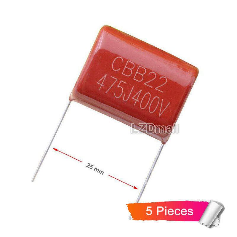 5pcs CBB Capacitor 475J400V 475K400V 475J 475K 400V 475 4.7uF CBB21 CBB22 400V475J 400V475K Metalliz