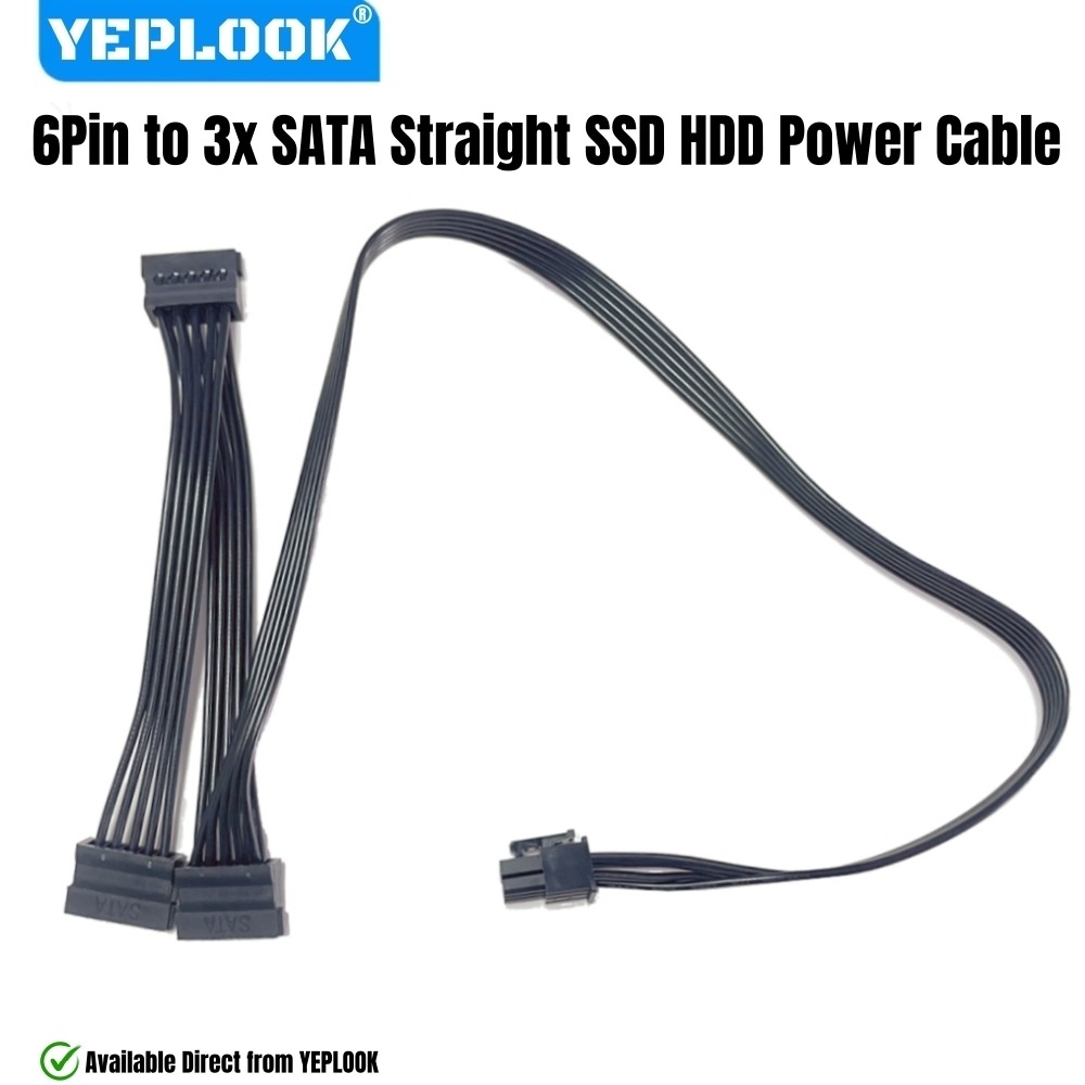 YEPLOOK 3x SATA ตรง SSD HDD สายไฟสําหรับ Corsair CS850M, CS750M, CS650M, CS550M, CS450M CS-M Series 