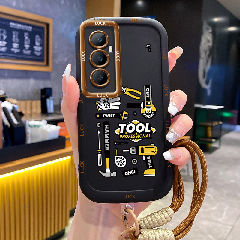 เคสกันกระแทก Realme C65 พร้อมเชือกเส้นเล็ก