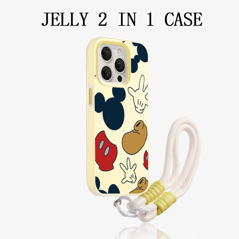 GANTUNGAN Mickey Mouse Jelly 2 In 1 สีเหลืองกรณีVivo V60 Lite Y21D V70 Fe Y400 Y05 Z10R 5G Iqoo Z10 