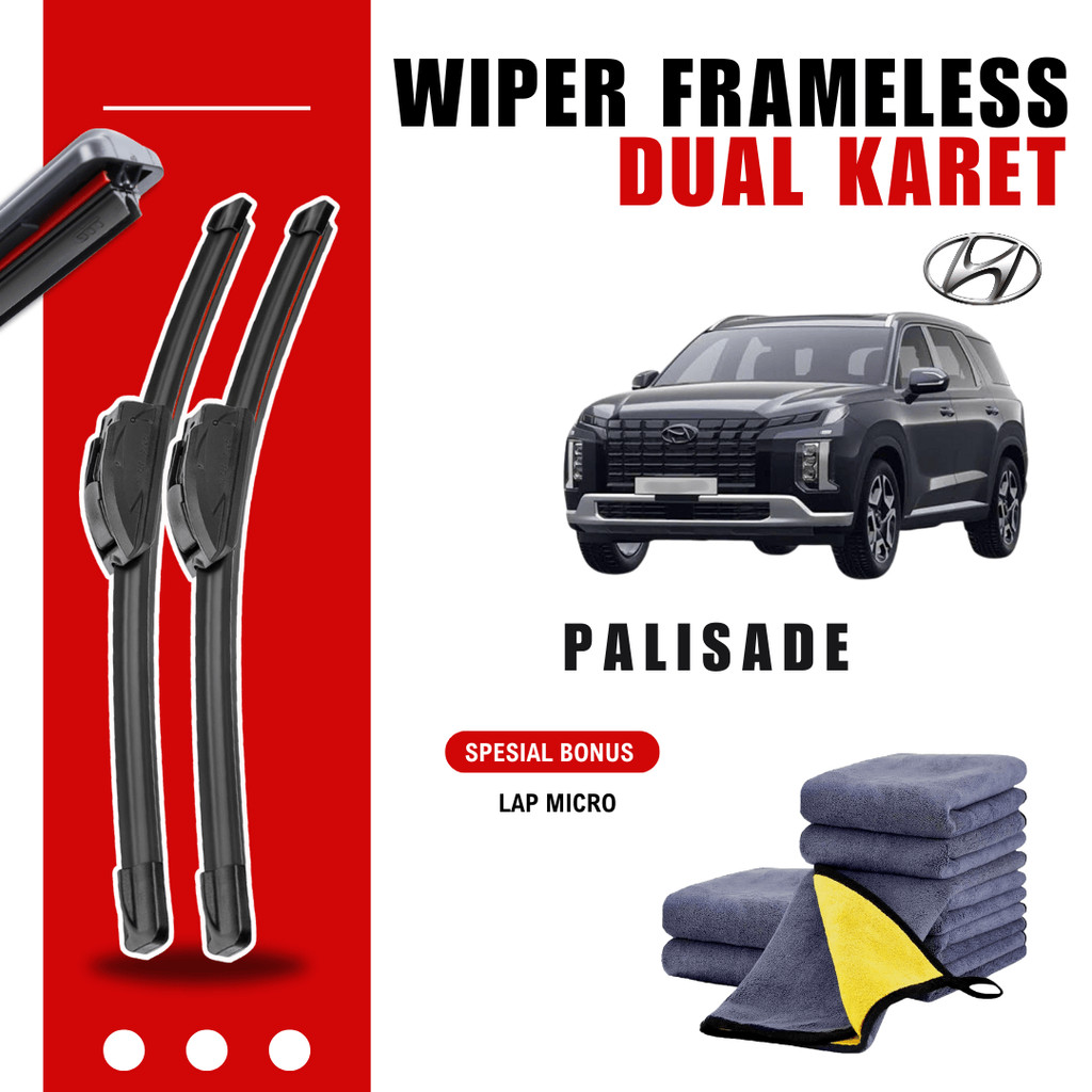 Hyundai Palisade Dual Car Windshield Wiper ฟรีผ้าไมโครไฟเบอร์