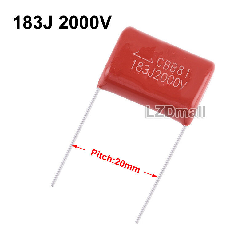 2pcs CBB 183J2000V 0.018UF 2000V 18NF 2KV P20mm CBB81 Metallized Film Capacitor