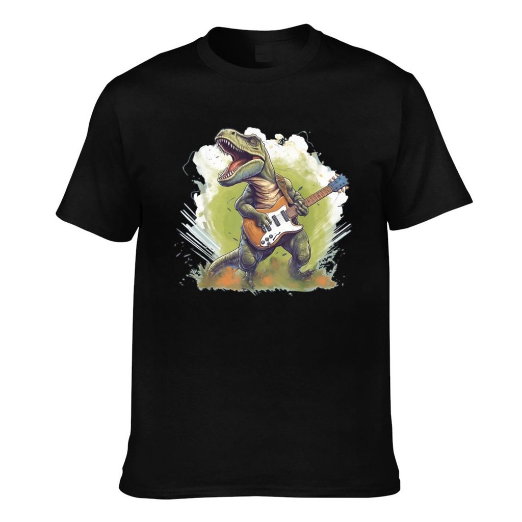 แฟชั่นพิมพ์ T Rex ไดโนเสาร์เสื้อยืดลําลองสําหรับผู้ชาย