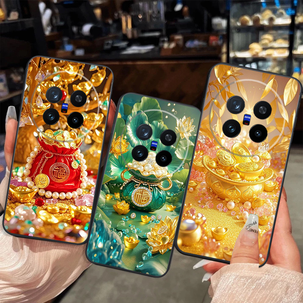 VIVO X200 / X200 PRO / x200 pro mini case ทรงเหมือนกระเป๋าโชคลาภ ม้าทอง นําโชคลาภเงินทอง