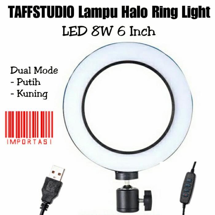 Taffistudio Halo Ring Light กล้อง Led 8W 6 นิ้ว