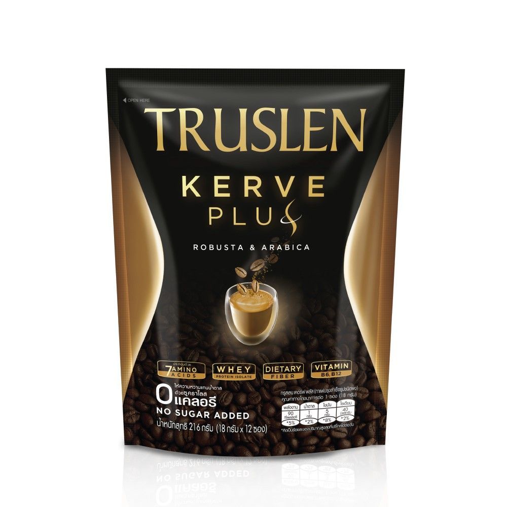 🐙 ทรูสเลน เคอร์ฟ พลัส กาแฟสำเร็จรูป 18 กรัม X 12 ซอง 🐟 GOLDEN POWER STRONG COFFEE 3IN1 20 G. X 30 PC