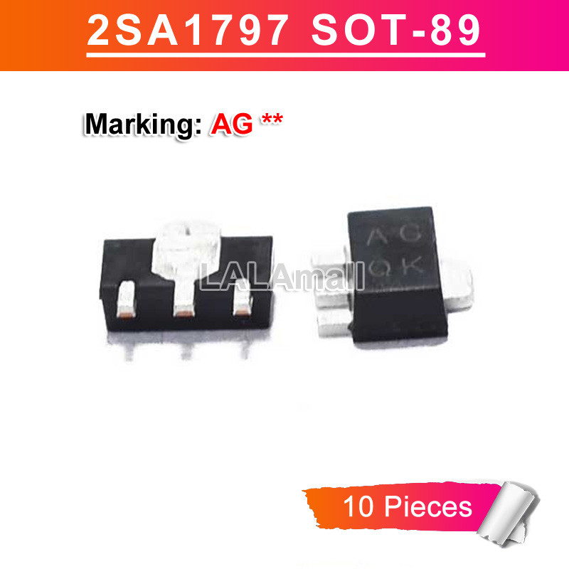 10pcs 2SA1797 SOT-89 เครื่องหมาย AG AGQA AGQK AGQR AGQU AGRK AGRX PNP -50 V/2A SMD ทรานซิสเตอร์ใหม่เ