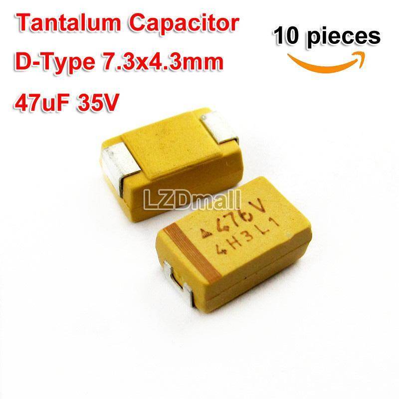 10pcs Tantalum Capacitor 476V 47uF 35V SMD Capacitance 35V47uF ตัวเก็บประจุ 47UF35V D-Type 7343