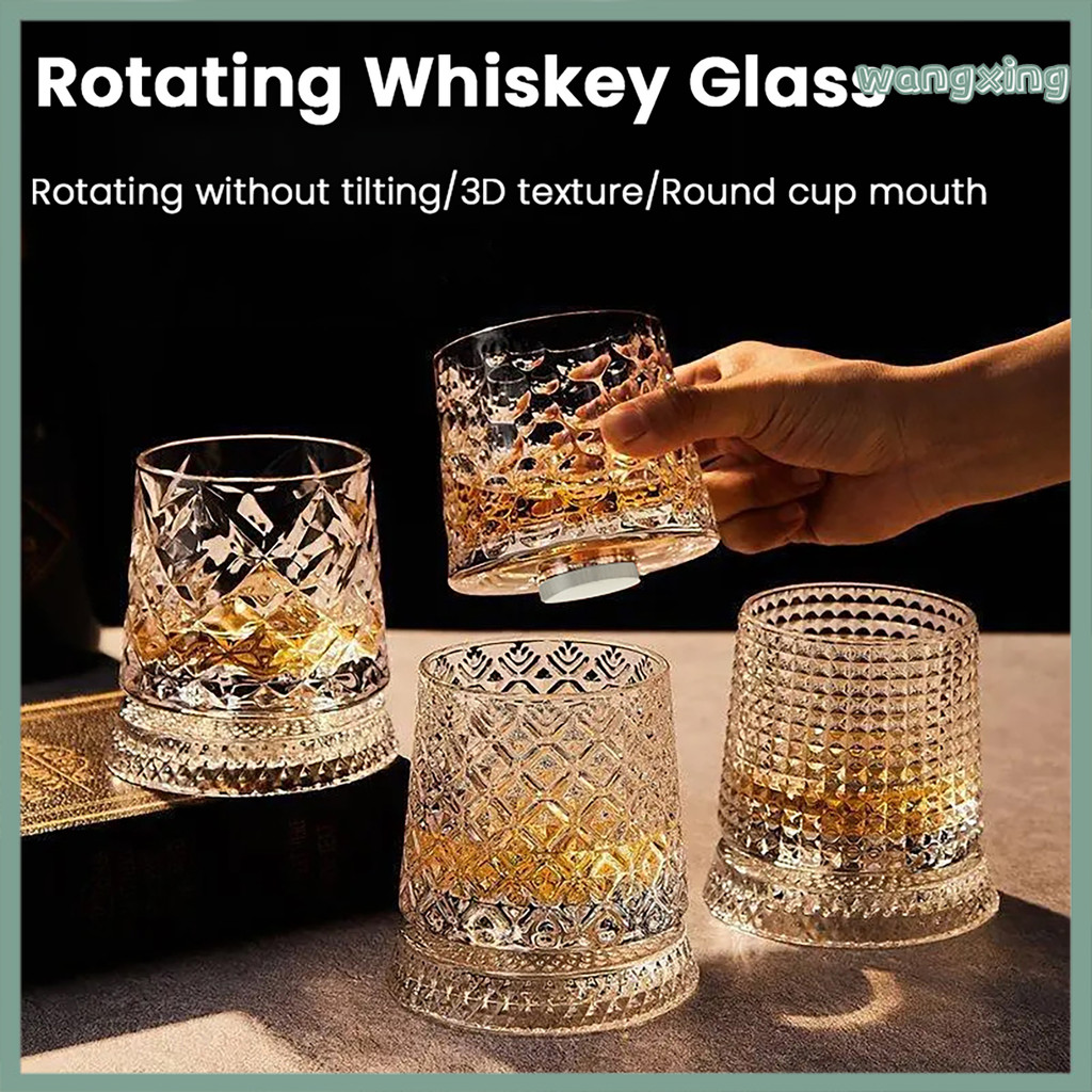 [WX] 280ml 360 องศาหมุนแก้วดื่มทรงสูง ลายนูนที่ละเอียดอ่อน ฐานแยกอิสระมั่นคง Drinkware