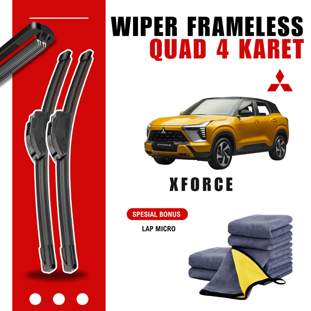 Mitsubishi XForce Quad ที่ปัดน้ําฝนกระจกรถยนต์ฟรีผ้าไมโครไฟเบอร์