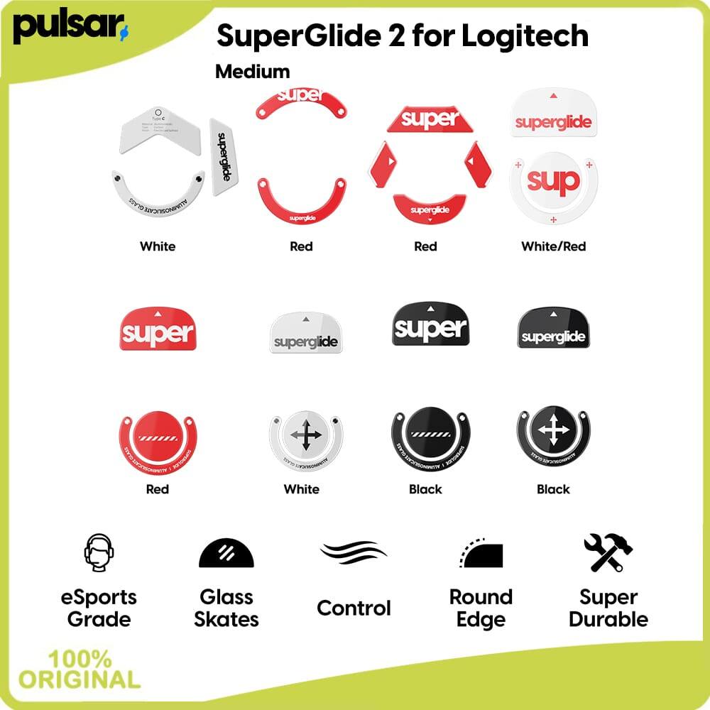อุปกรณ์เสริมเมาส์สําหรับเล่นเกม-SuperGlide Pulsar SuperGlide 2 สําหรับ Logitech Ultra Smooth Low Fri