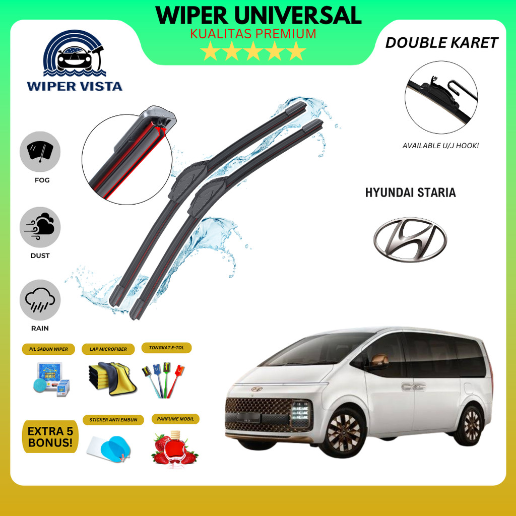 ที่ปัดน้ําฝนกระจกรถยนต์ Hyundai Staria Dual ฟรี 5 โบนัส