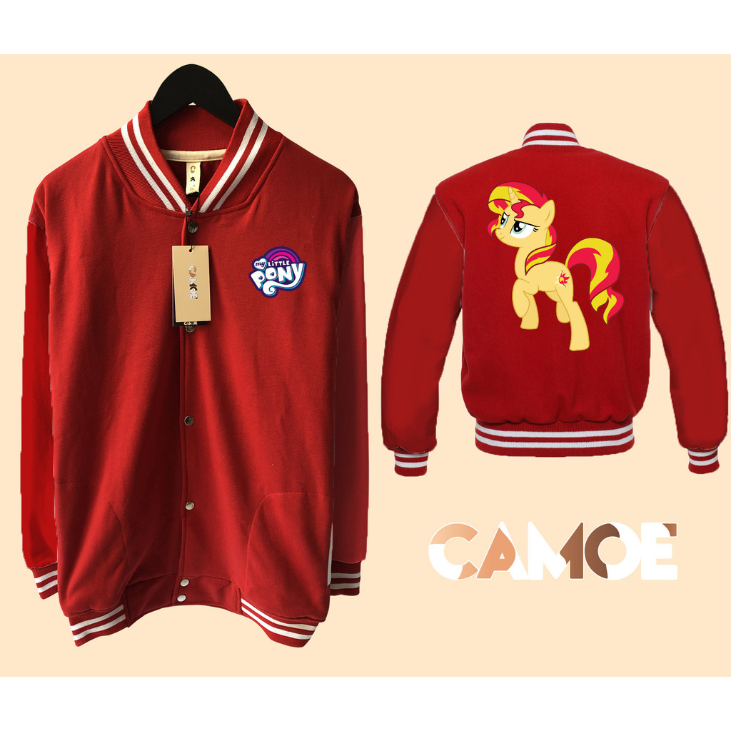 My Little Pony Character Sunset Shimmer Fire Horse Varsity Baseball Jacket ตรุษจีน 2026 ตรุษจีน