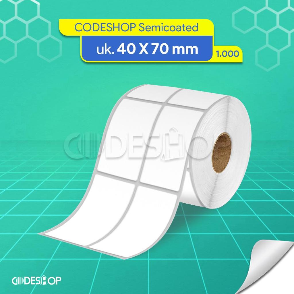ป้ายกึ่งเคลือบ 40x70 มม. 2 สาย 1000 ชิ้น Argox Postek Barcode Printer