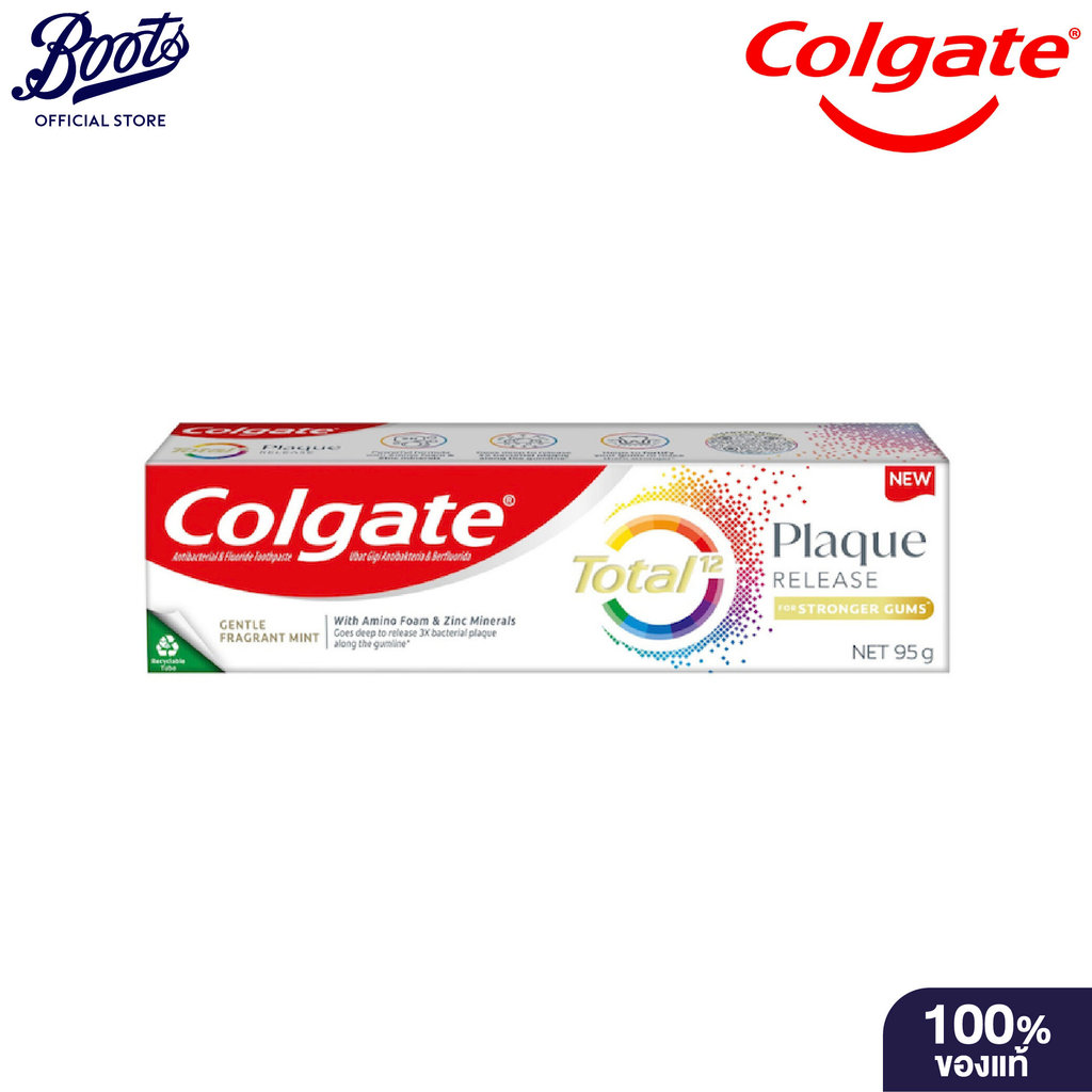 Col Tp Tot Plaque Gen Fr Mint 95G ยาสีฟันคอลเกต โททอล พลัค รีลีส 95 กรัม