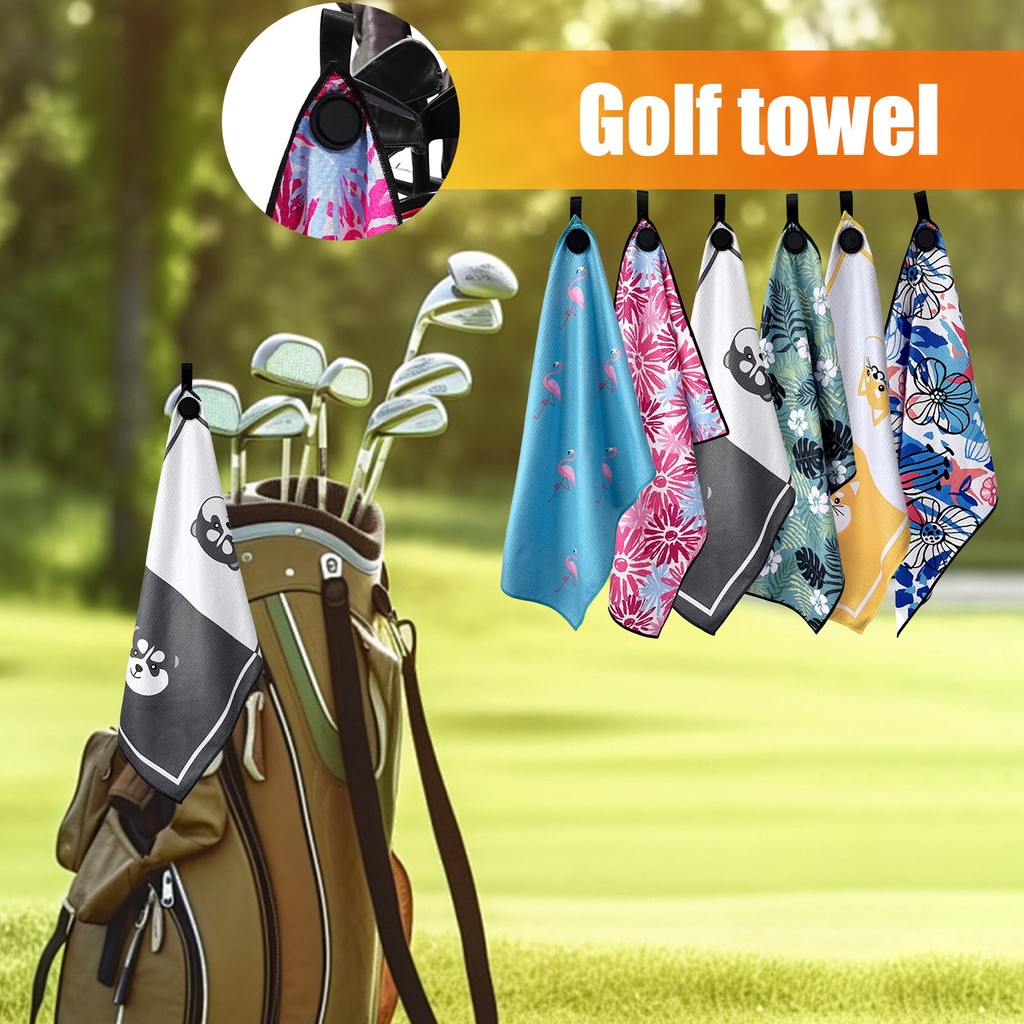 [Jiahe Sports] ic Golf Towel with Strong Microfiber Waffle Golf Bag Towel Printing Golf Ball Cleaner