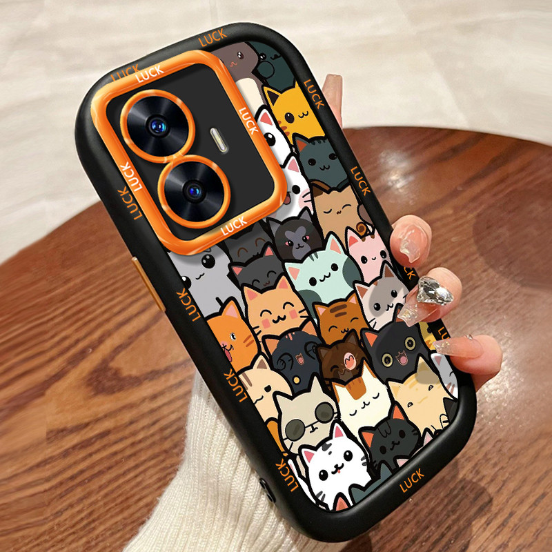 เคสสำหรับ Realme C55 C33 Narzo N55 เคสโทรศัพท์แมวซิลิโคนกันกระแทก