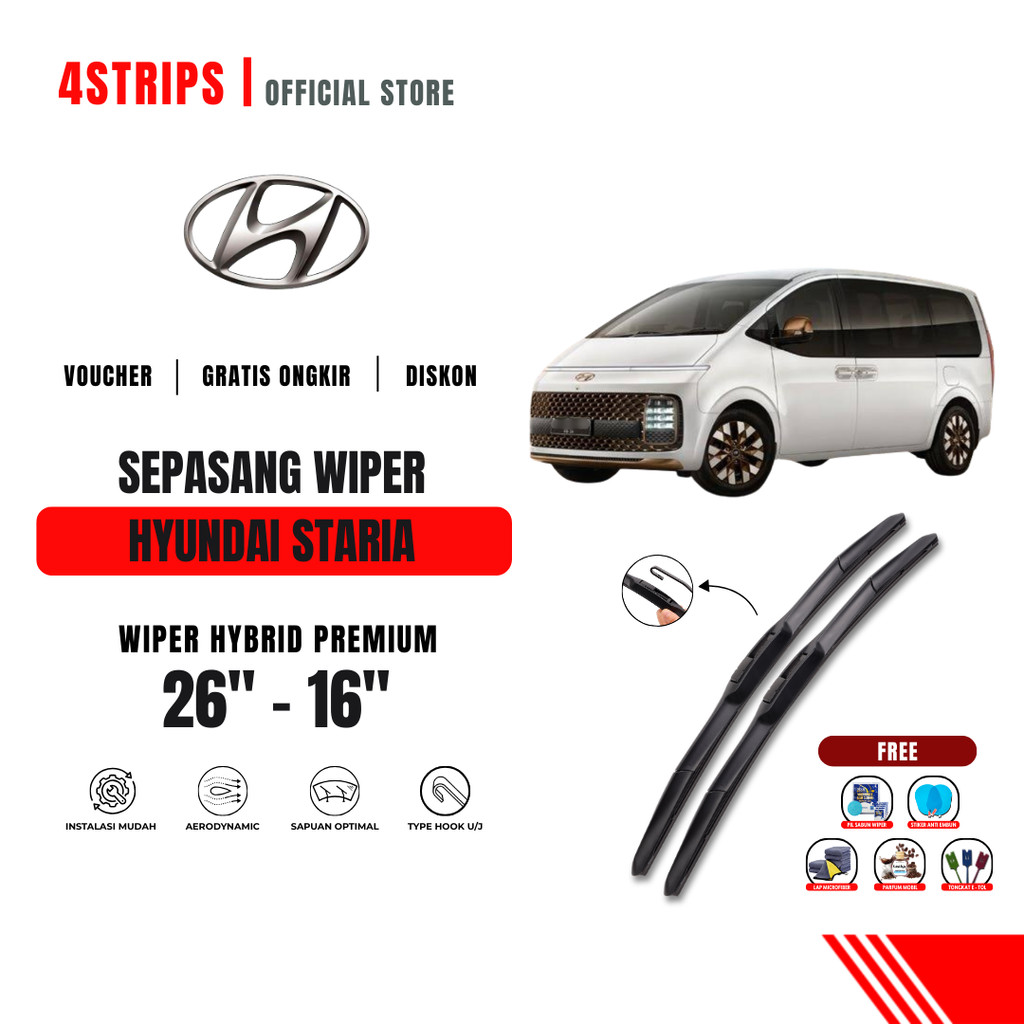 ที่ปัดน้ําฝนกระจกรถยนต์ Hyundai Staria Hybrid ฟรี 5 โบนัส