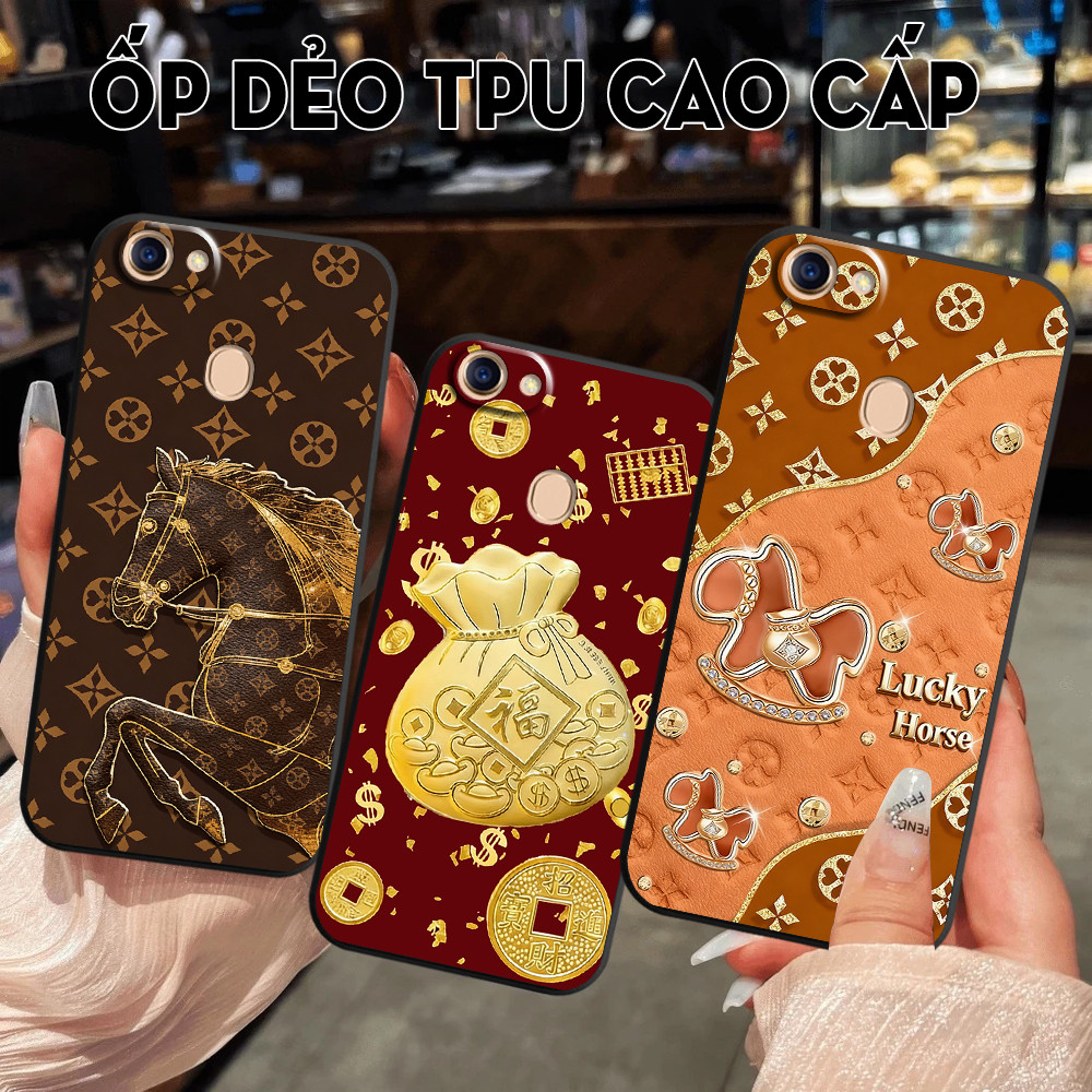 เคสสําหรับ Oppo F5 / F5 Youth / F7 / F7 Youth พิมพ์ลายม้านําโชคและกระเป๋าเงิน