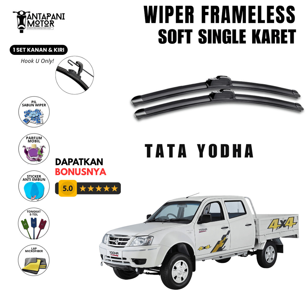 Tata Yoha ที่ปัดน้ําฝนกระจกรถยนต์ไร้กรอบฟรี 5 โบนัส