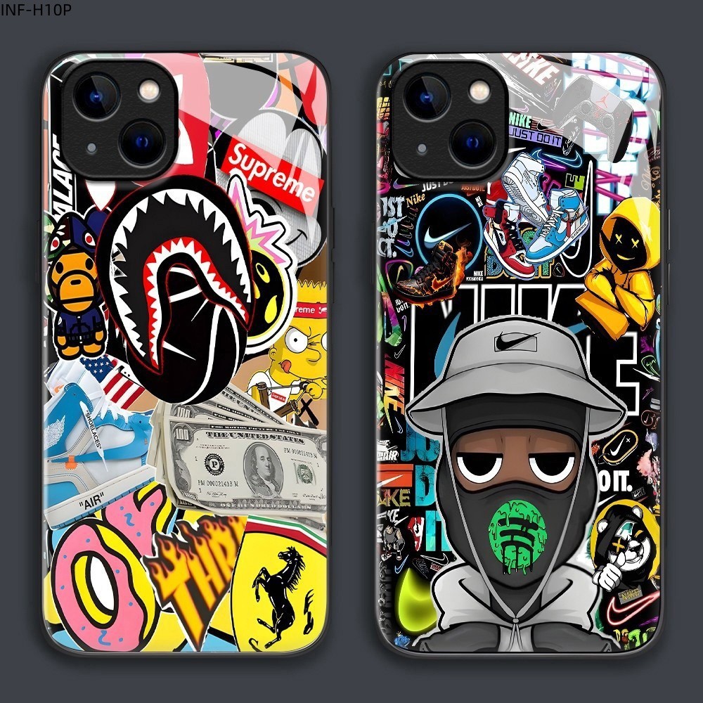 เคส สำหรับ Infinix Hot 50 50i 40 40i 30 30i 11 10 Play Pro Plus 4G เคสอินฟินิกซ์ เคสแข็ง เคสโทรศัพท์ Hard Glass Case BLK ราคา ถูกที่สุด ดีลบีเคเค