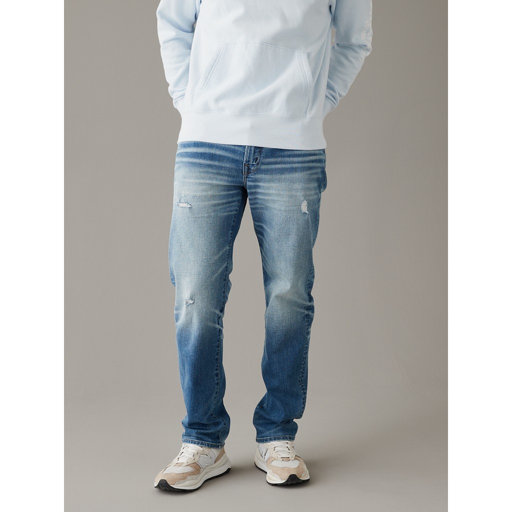 American Eagle กางเกงยีนส์ผู้ชาย MEDIUM DESTROY SLIM STRAIGHT สี COOL CLASSIC - 011-6493-922