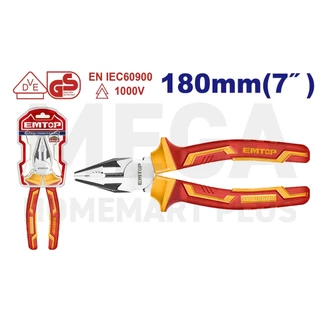 EMTOP คีมหุ้มฉนวน ปากจิ้งจก ขนาด 6 นิ้ว / 7 นิ้ว / 8 นิ้ว รุ่น EPLRC0631 / EPLRC0731 / EPLRC0831