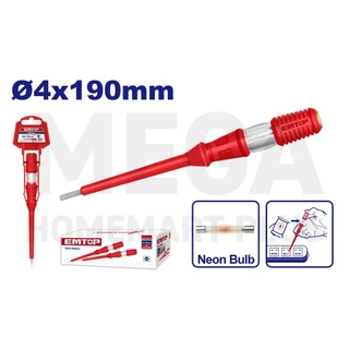 EMTOP ไขควงลองไฟ ขนาด 3x140 มม. / 4x190 มม. รุ่น ETPL14001 / ETPL19001