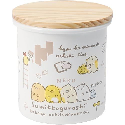 Tamahashi Toyo Enamel Sumiko Gurashi canister, white Size: approx. W10.8 D10.8 H11.1 SG-08