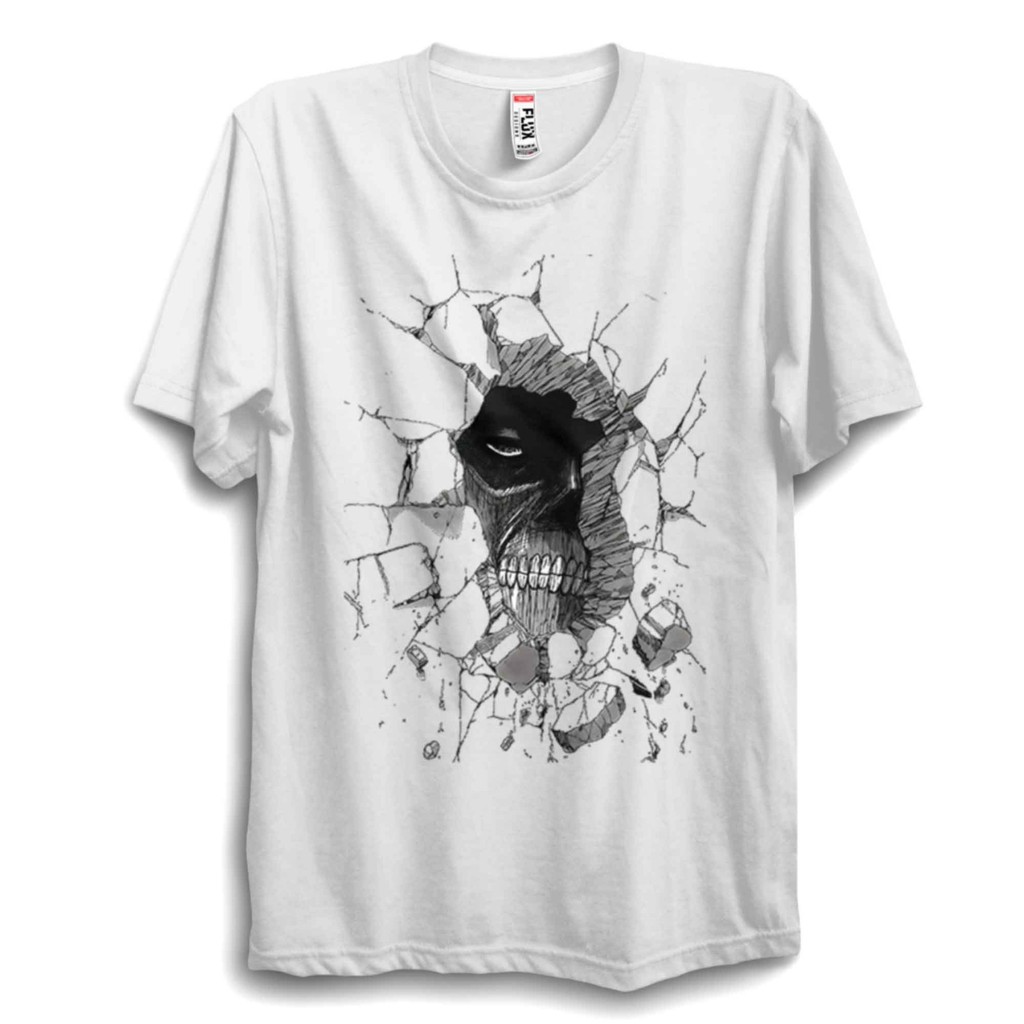 Aot Titan Face In Wall T-shirt - ไอเดียจากอนิเมะสำหรับคอสเพลย์