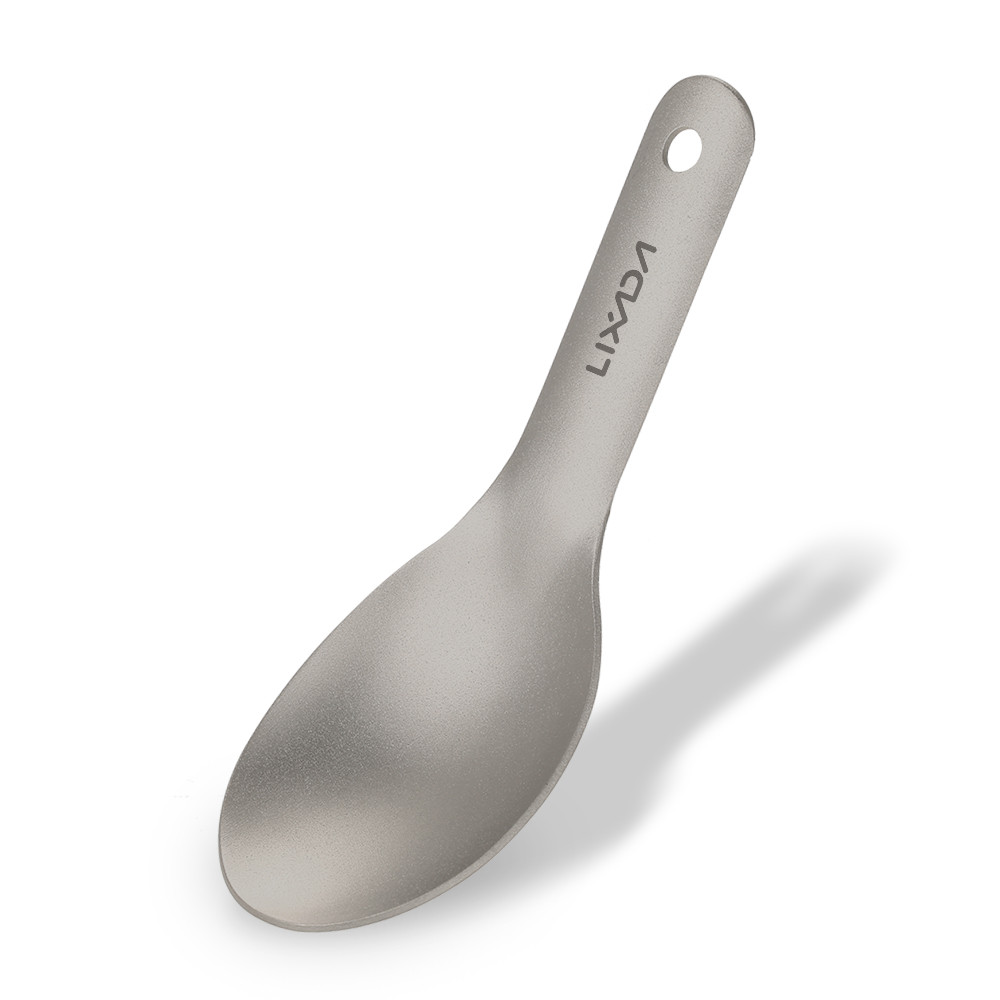 LIXADA ช้อนขัดด้ามสั้นไทเทเนียม สำหรับเด็กและตั้งแคมป์