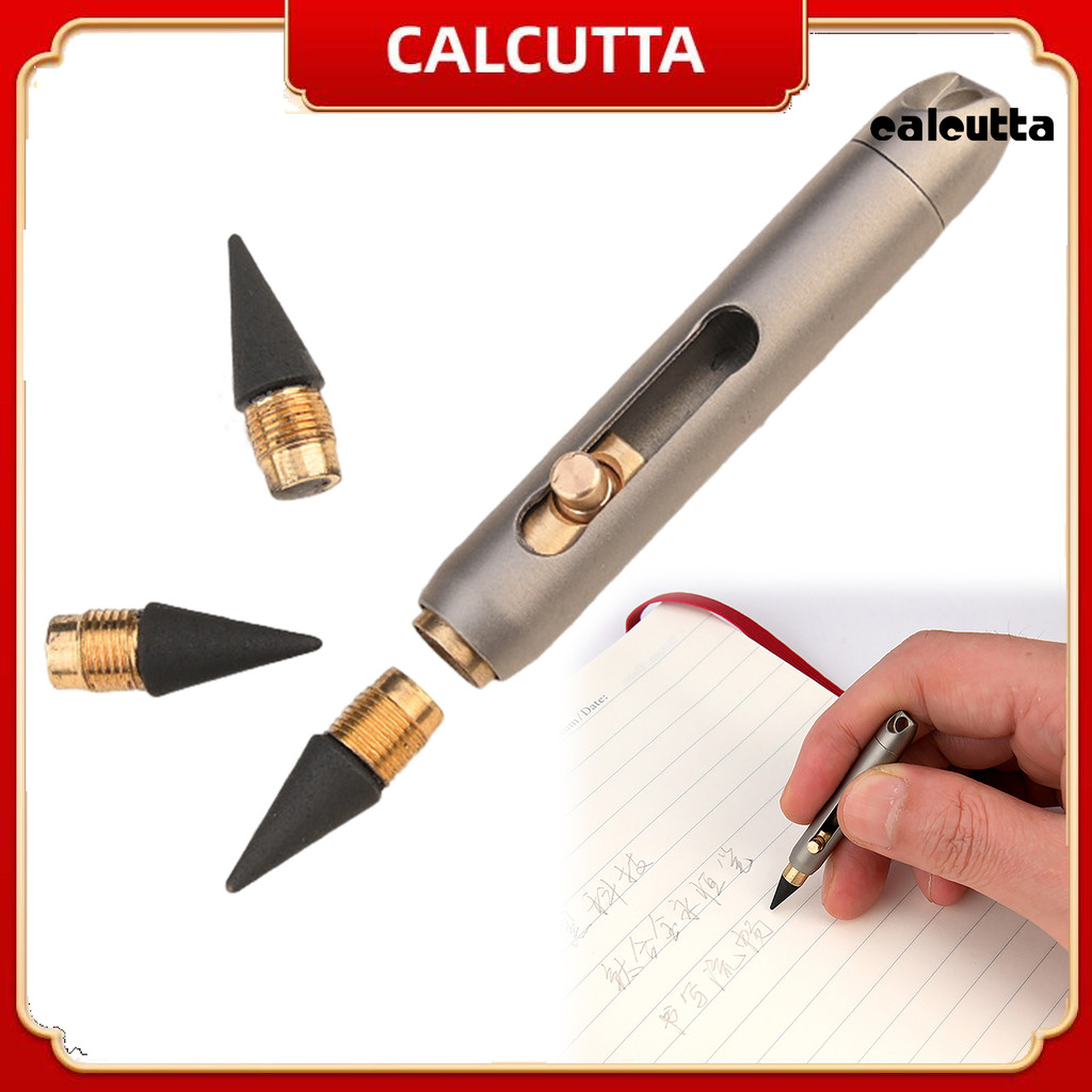 [cal]Eternal Pen Mini Titanium Alloy Ballpoint Pen Replacement EDC Refill Smooth Writing Comfort Gri