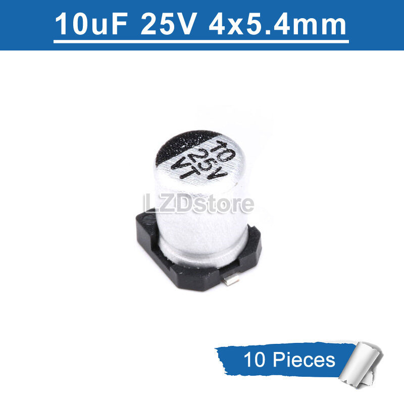 10pcs Electrolytic Capacitor 10uF 16V 25V 35V 10uF16V 10uF25V 10uF35V SMD อลูมิเนียม Electrolytic Ca