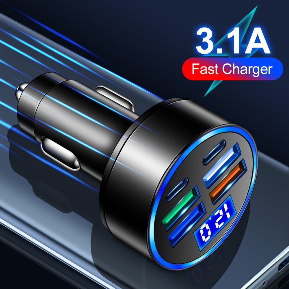 SMTSuper Fast 33W PD สําหรับ QC3.0 Type-C Car Charger Socket Adapter 6 Charger