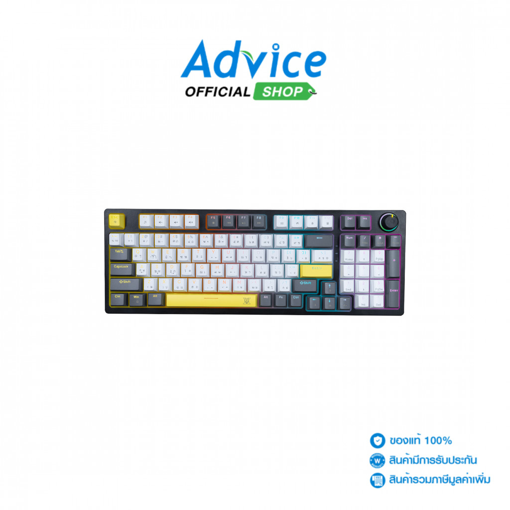 NUBWO KEYBOARD (คีย์บอร์ด) X801 WHTE GREY DESIGN F (RED SWITCH) - A0179274