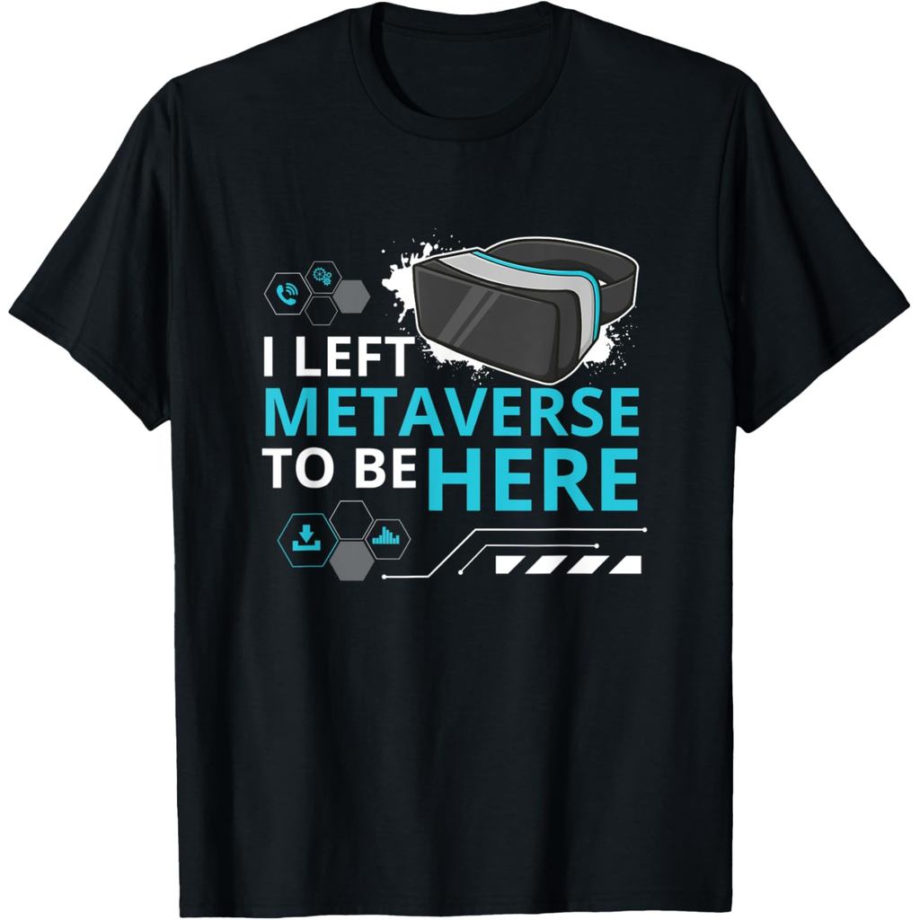 เสื้อยืดผ้าฝ้ายผู้ชายสำหรับเกมเมอร์ Metaverse VR - สวมใส่สบายขณะเล่นเกม