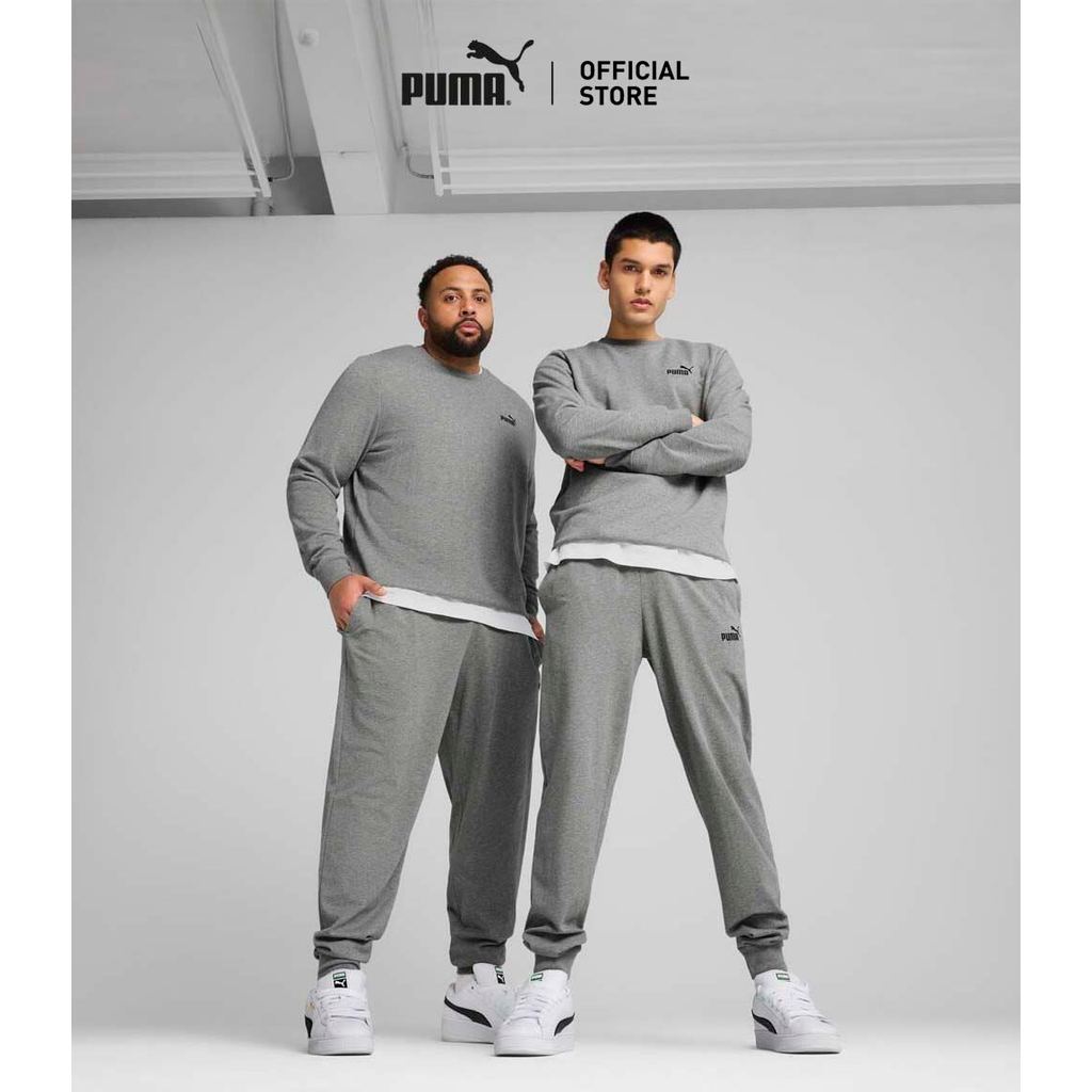 PUMA Basics Essentials No. 1 Logo Jersey Pants Men สีเทา - 68261803
