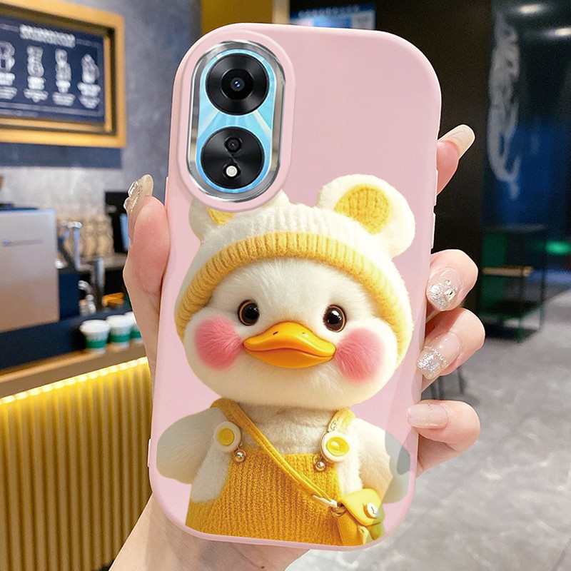 เคสสำหรับ OPPO A58 5G A78 5G A58X 5G A1X A2X 5G A58 4G เคสโทรศัพท์เป็ดน่ารักกันกระแทกกลมและอ้วน