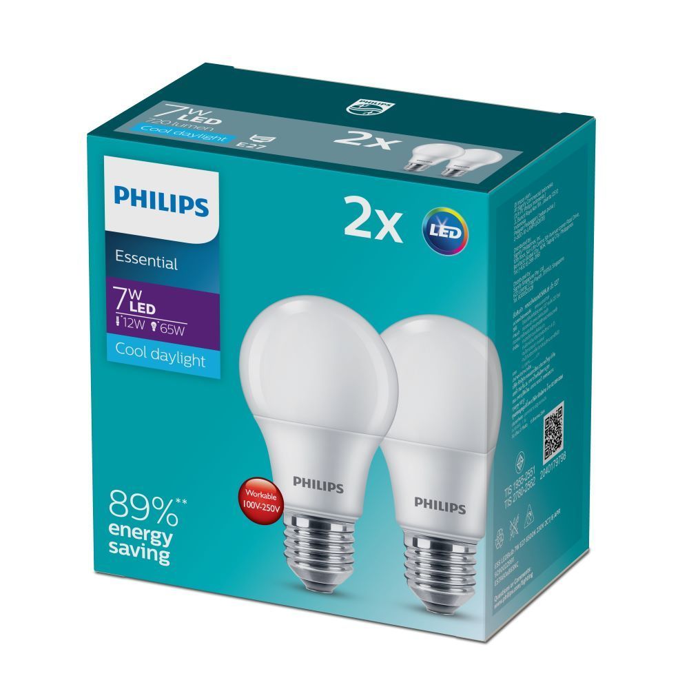 [สินค้าส่งด่วน]  PHILIPS หลอด ESS LED 7W E27 CDL X2 PHILIPS ESS LED 7W E27 CDL X2