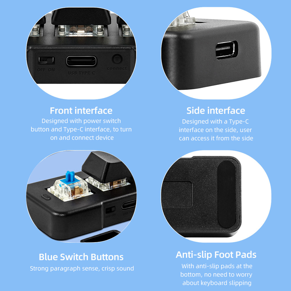 [2026 Ready Stock] MK321BT คีย์บอร์ดแบบกําหนดเองขนาดเล็ก 3 ปุ่มพร้อมสวิตช์สีฟ้าแบบกลไก USB+BT การเชื